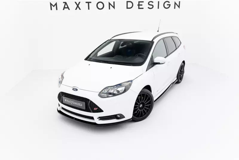 Maxton Design Frontlippe V.2 für Ford Focus ST Mk3 vor Facelift Hochglanz schwarz – Ansicht 3