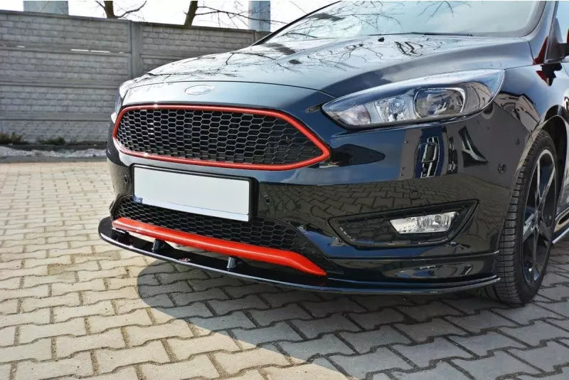 Maxton Design Frontlippe V.1 für Ford Focus ST-Line Mk3 Facelift Hochglanz schwarz – Ansicht 1