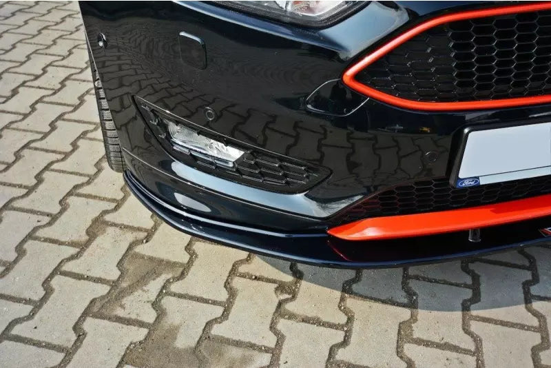 Maxton Design Frontlippe V.1 für Ford Focus ST-Line Mk3 Facelift Hochglanz schwarz – Ansicht 2