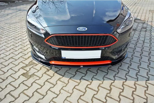 Maxton Design Frontlippe V.2 für Ford Focus ST-Line Mk3 Facelift Hochglanz schwarz – Ansicht 1