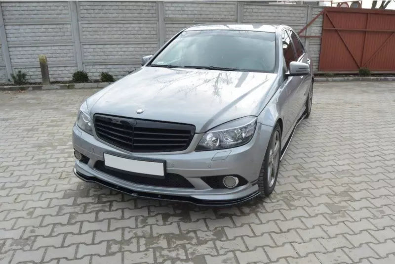 Maxton Design Frontlippe für Mercedes C-Klasse W204 AMG-Line 2007-2010 Hochglanz schwarz – Ansicht 1