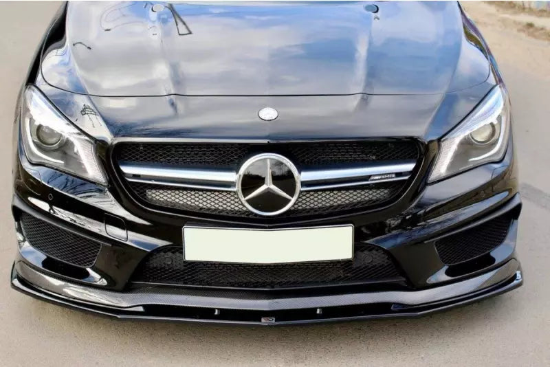 Maxton Design Frontlippe V.2 für Mercedes CLA 45 AMG C117 vor Facelift Hochglanz schwarz – Ansicht 1