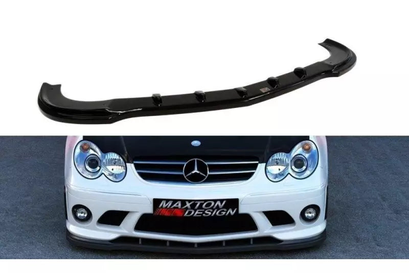 Maxton Design Frontlippe für Mercedes CLK W209 (für ME-CLK-209-AMG204-F1 Stoßstange) Hochglanz schwarz – Ansicht 1