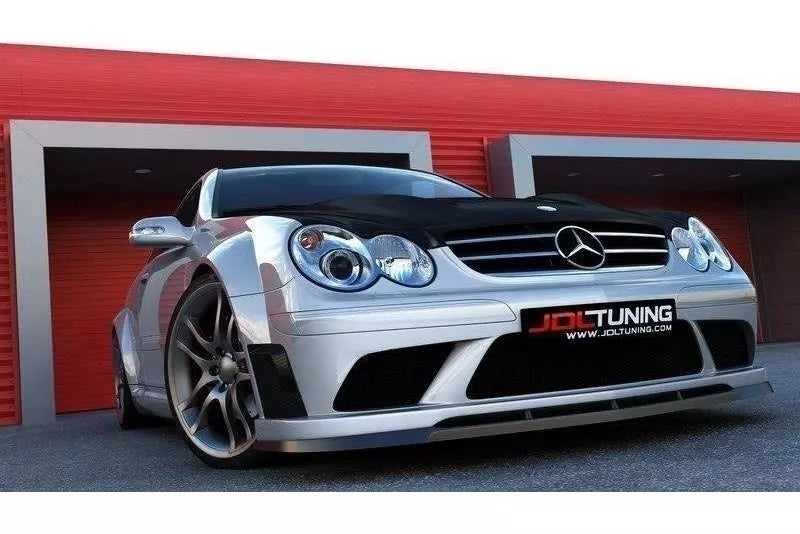 Maxton Design Frontlippe für Mercedes CLK W209 (für ME-CLK-209-BLACK-F1 Stoßstange) Hochglanz schwarz – Ansicht 1