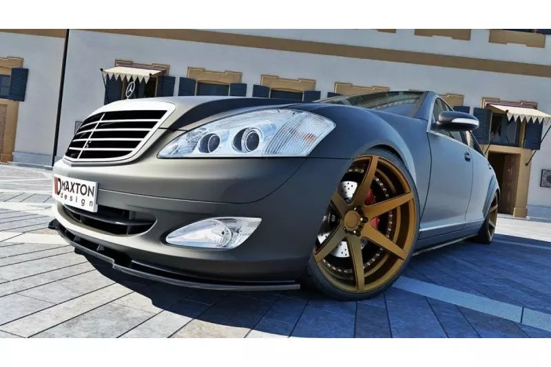 Maxton Design Frontlippe für Mercedes S-Klasse W221 Hochglanz schwarz – Ansicht 1