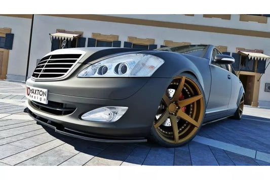 Maxton Design Frontlippe für Mercedes S-Klasse W221 Hochglanz schwarz – Ansicht 1