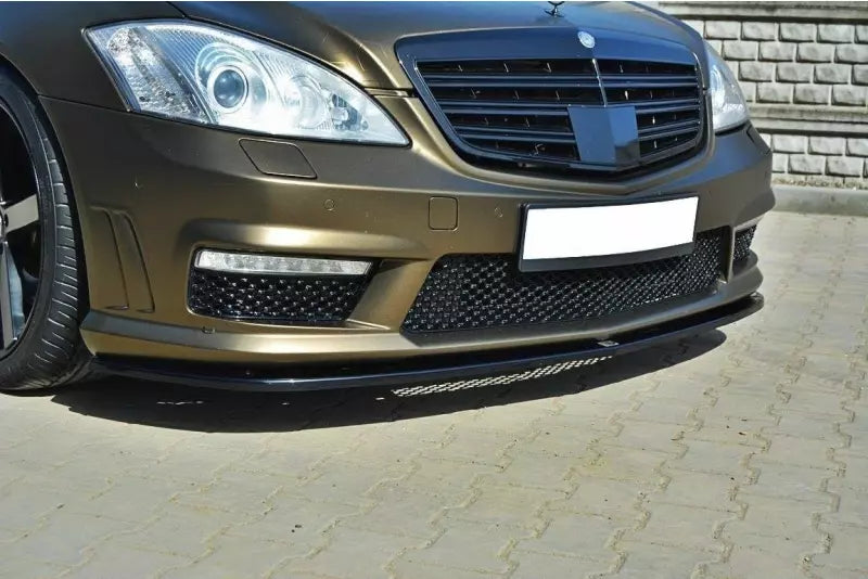 Maxton Design Frontlippe für Mercedes S-Klasse W221 AMG Hochglanz schwarz – Ansicht 1