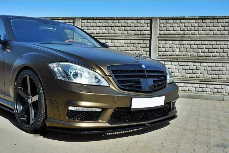 Maxton Design Frontlippe für Mercedes S-Klasse W221 AMG Hochglanz schwarz – Ansicht 2