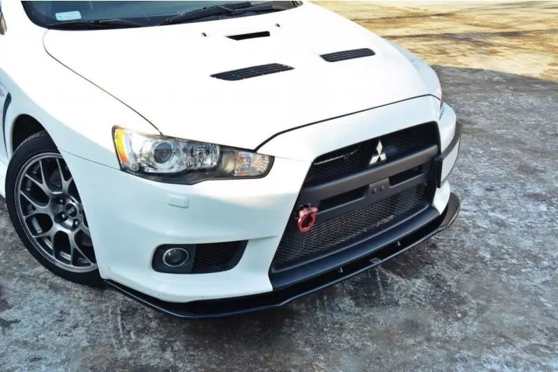 Maxton Design Frontlippe V.1 für Mitsubishi Lancer Evo X Hochglanz schwarz – Ansicht 1