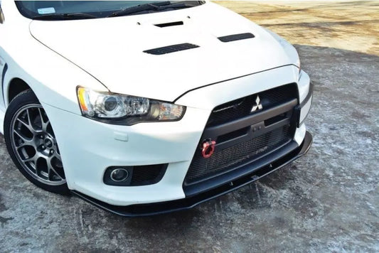 Maxton Design Frontlippe V.1 für Mitsubishi Lancer Evo X Hochglanz schwarz – Ansicht 1
