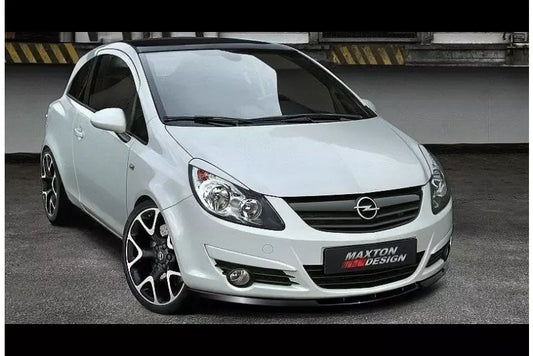 Maxton Design Frontlippe für Opel Corsa D vor Facelift Hochglanz schwarz – Ansicht 1