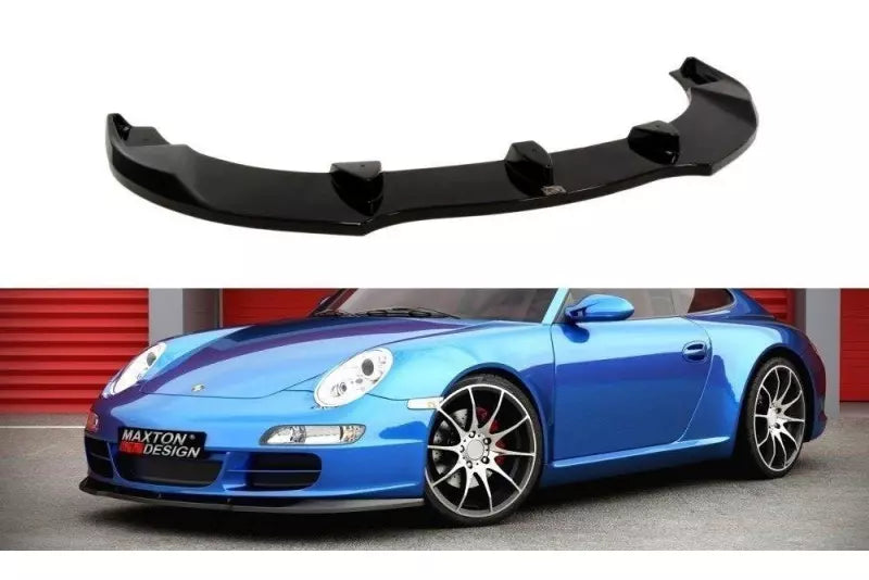 Maxton Design Frontlippe für Porsche 911 Carrera 997 Hochglanz schwarz – Ansicht 1