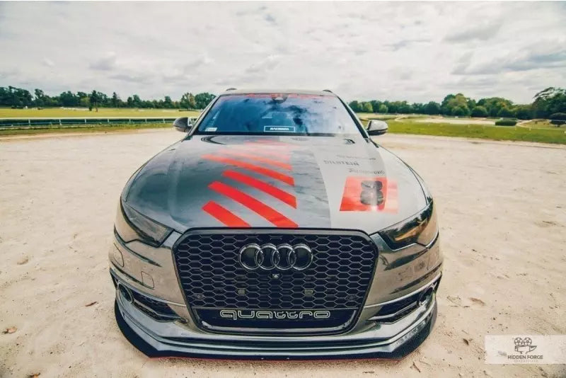 Maxton Design Street Pro Frontlippe V.2 für Audi A6 C7 S-Line Hochglanz schwarz – Ansicht 1