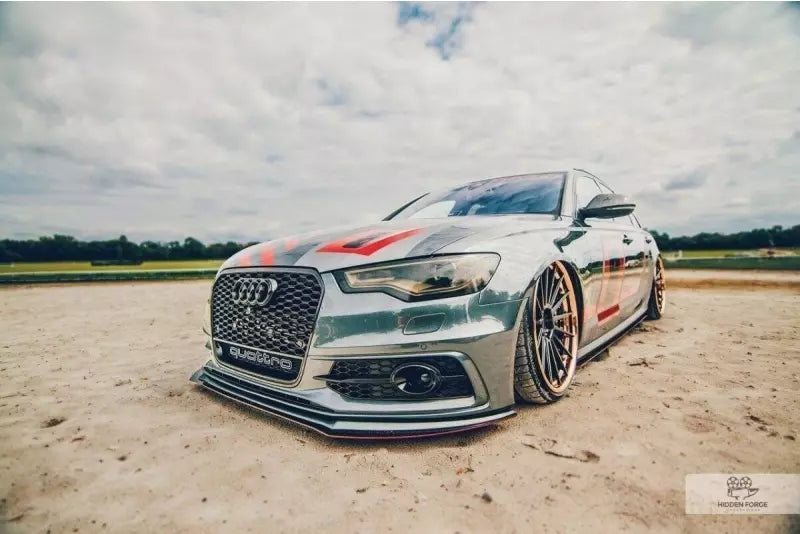 Maxton Design Street Pro Frontlippe V.2 für Audi A6 C7 S-Line Hochglanz schwarz – Ansicht 2