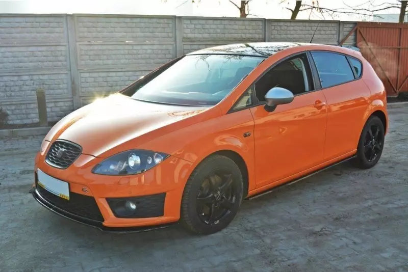 Maxton Design Frontlippe V.2 für Seat Leon 2 (Typ 1P) Cupra / FR Facelift Hochglanz schwarz – Ansicht 1