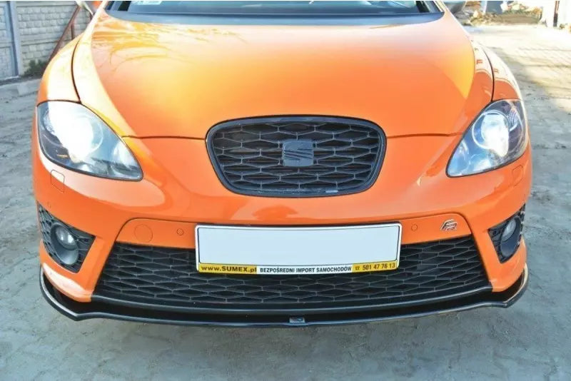 Maxton Design Frontlippe V.2 für Seat Leon 2 (Typ 1P) Cupra / FR Facelift Hochglanz schwarz – Ansicht 2