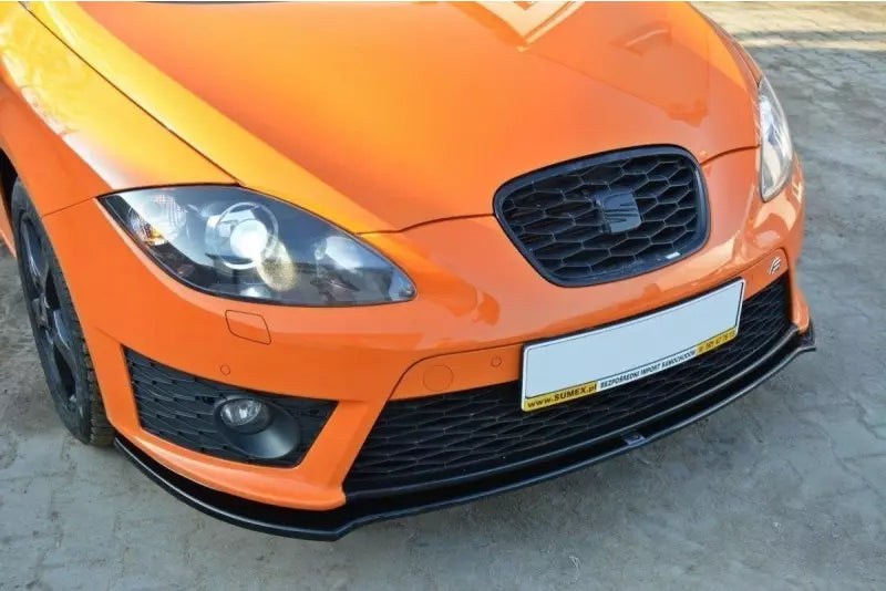 Maxton Design Frontlippe V.2 für Seat Leon 2 (Typ 1P) Cupra / FR Facelift Hochglanz schwarz – Ansicht 3