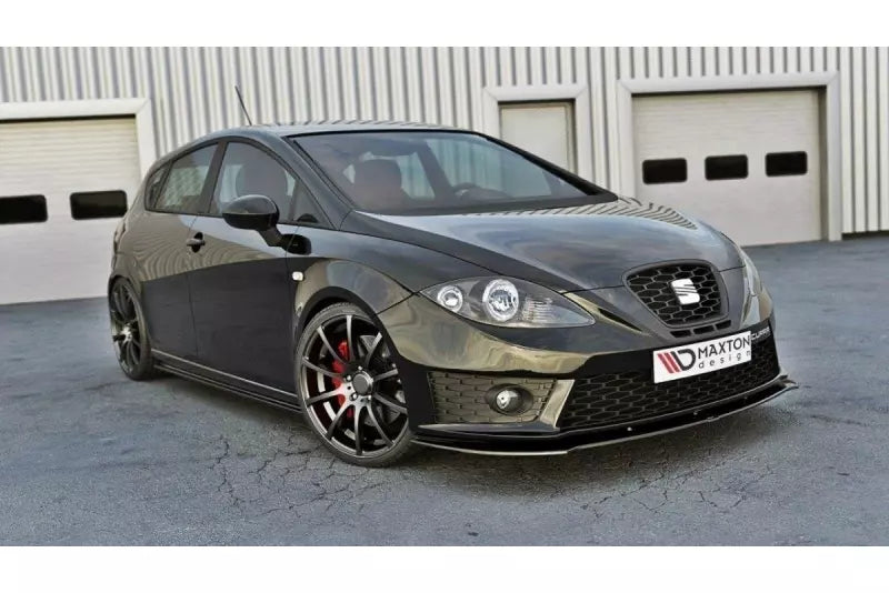 Maxton Design Frontlippe V.1 für Seat Leon 2 (Typ 1P) Cupra / FR Facelift Hochglanz schwarz – Ansicht 1