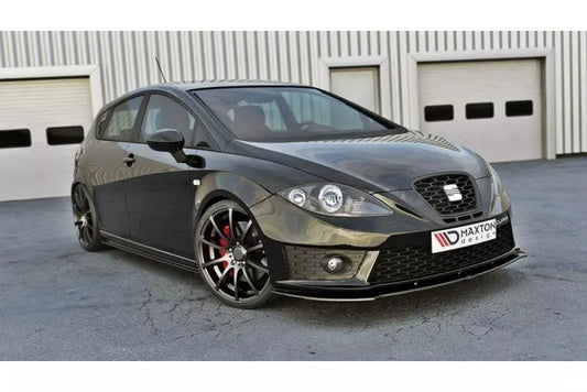 Maxton Design Frontlippe V.1 für Seat Leon 2 (Typ 1P) Cupra / FR Facelift Hochglanz schwarz – Ansicht 1