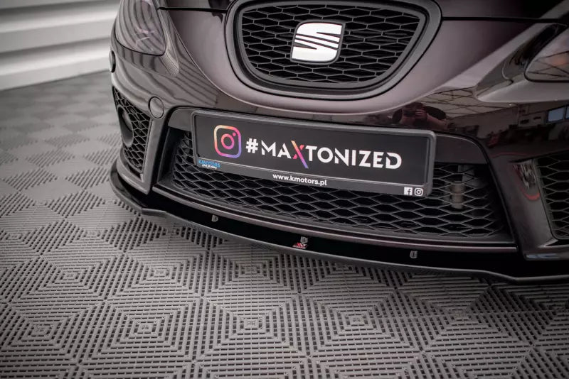 Maxton Design Frontlippe für Seat Leon 2 (Typ 1P) Cupra / FR vor Facelift Hochglanz schwarz – Ansicht 3