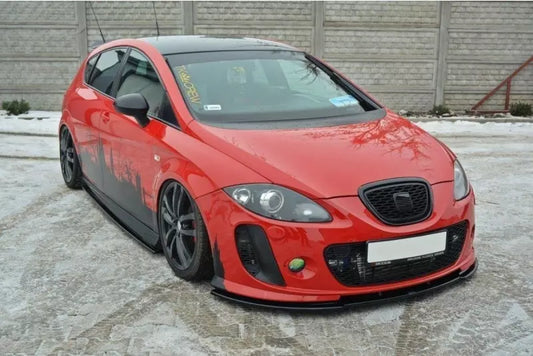 Maxton Design Frontlippe für Seat Leon 2 (Typ 1P) MS Design Hochglanz schwarz – Ansicht 1