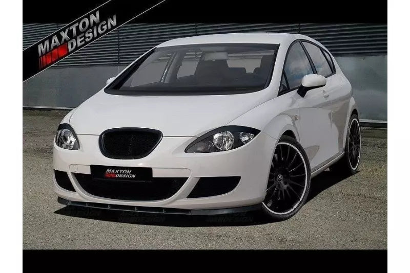 Maxton Design Frontlippe für Seat Leon 2 (Typ 1P) vor Facelift Hochglanz schwarz – Ansicht 1