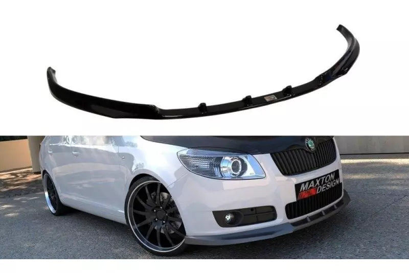 Maxton Design Frontlippe für Skoda Fabia 2 II vor Facelift Hochglanz schwarz – Ansicht 1