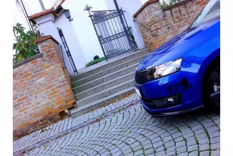 Maxton Design Frontlippe V.1 für Skoda Rapid Hochglanz schwarz – Ansicht 2
