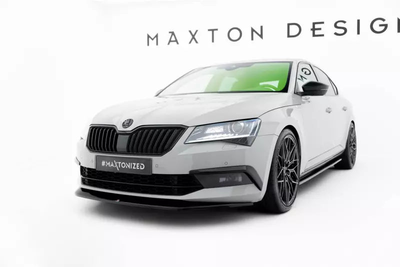 Maxton Design Frontlippe V.1 für Skoda Superb 3 III 3V Hochglanz schwarz – Ansicht 1