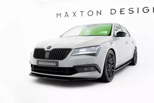 Maxton Design Frontlippe V.1 für Skoda Superb 3 III 3V Hochglanz schwarz – Ansicht 1