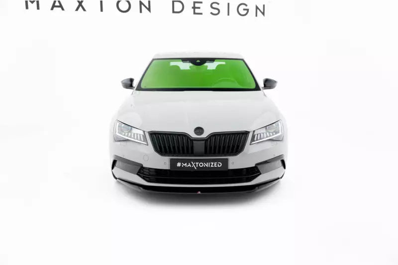 Maxton Design Frontlippe V.1 für Skoda Superb 3 III 3V Hochglanz schwarz – Ansicht 2