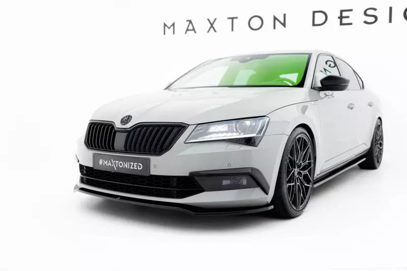Maxton Design Frontlippe V.2 für Skoda Superb 3 III 3V Hochglanz schwarz – Ansicht 1