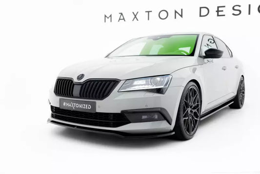 Maxton Design Frontlippe V.2 für Skoda Superb 3 III 3V Hochglanz schwarz – Ansicht 1