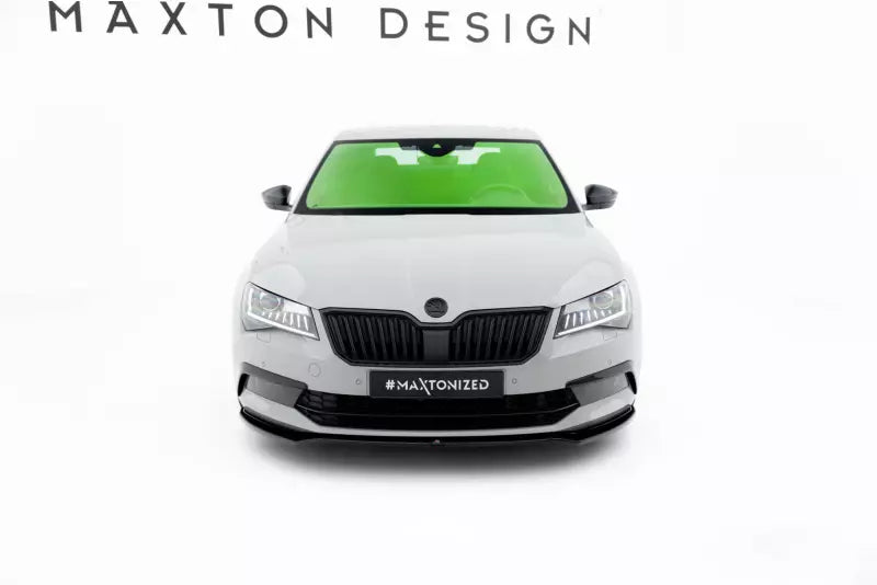 Maxton Design Frontlippe V.2 für Skoda Superb 3 III 3V Hochglanz schwarz – Ansicht 2
