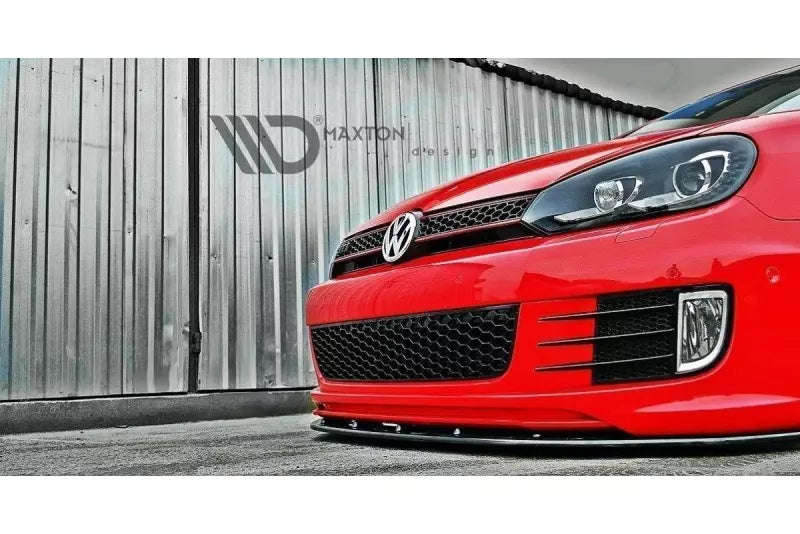 Maxton Design Frontlippe V.2 für VW Golf 6 GTI 35TH Hochglanz schwarz – Ansicht 1