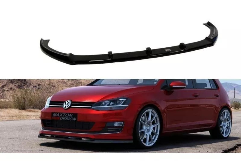 Maxton Design Frontlippe für VW Golf 7 R / R-Line Hochglanz schwarz – Ansicht 1