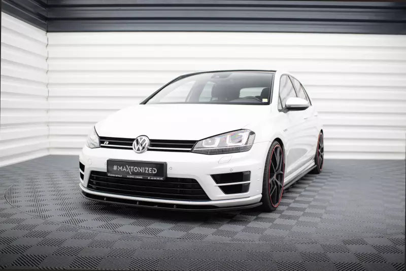 Maxton Design Frontlippe V.1 für VW Golf 7 R / R-Line Hochglanz schwarz – Ansicht 1