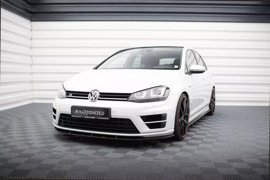 Maxton Design Frontlippe V.1 für VW Golf 7 R / R-Line Hochglanz schwarz – Ansicht 1