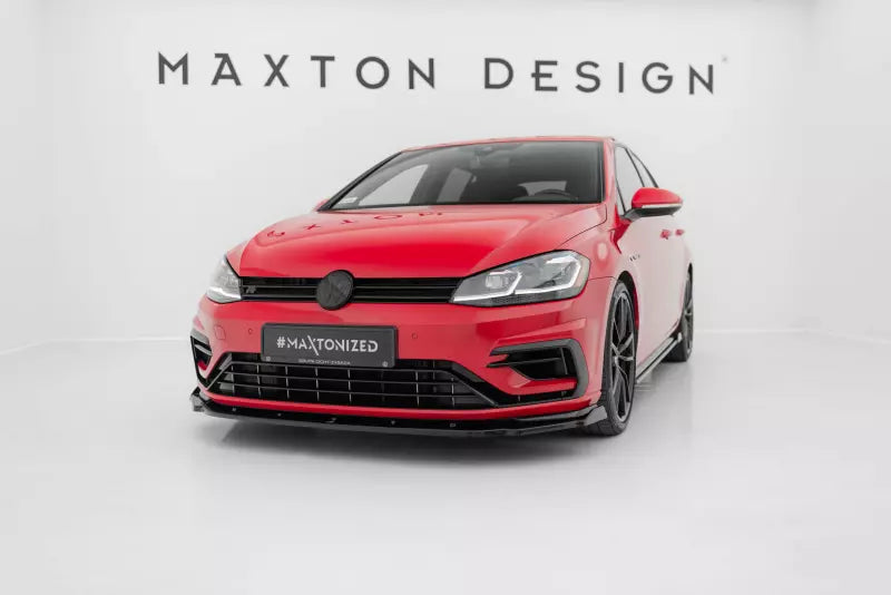 Maxton Design Frontlippe V.1 für VW Golf 7 R-Line / R Facelift (ab 03/2017) Hochglanz schwarz – Ansicht 1
