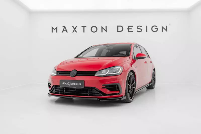Maxton Design Frontlippe V.2 für VW Golf 7 R-Line / R Facelift ab 03/2017 Hochglanz schwarz – Ansicht 1