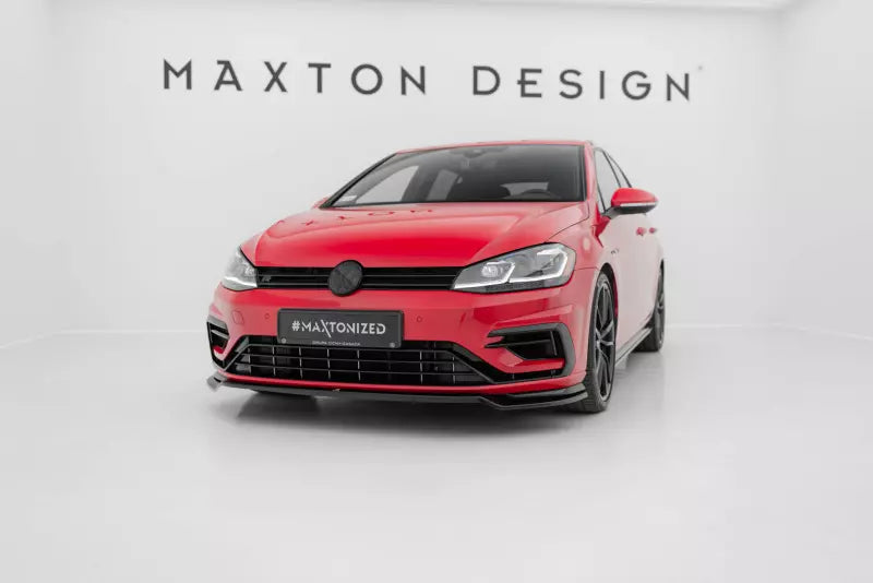 Maxton Design Frontlippe V.3 für VW Golf 7 R-Line / R Facelift ab 03/2017 Hochglanz schwarz – Ansicht 1