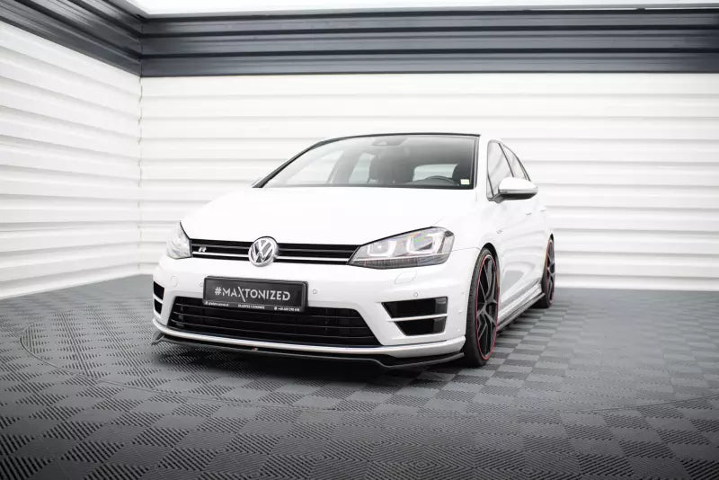 Maxton Design Frontlippe V.2 für VW Golf 7 R / R-Line Hochglanz schwarz – Ansicht 1