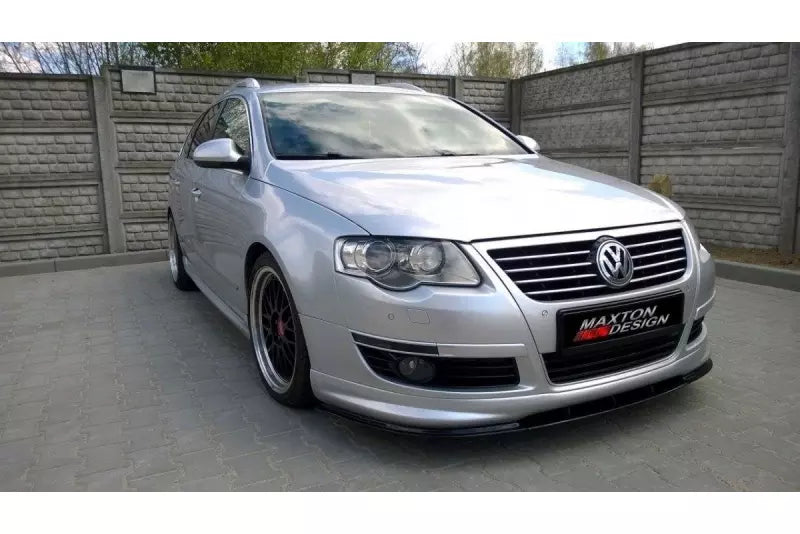 Maxton Design Frontlippe für VW Passat B6 R-Line Hochglanz schwarz – Ansicht 1