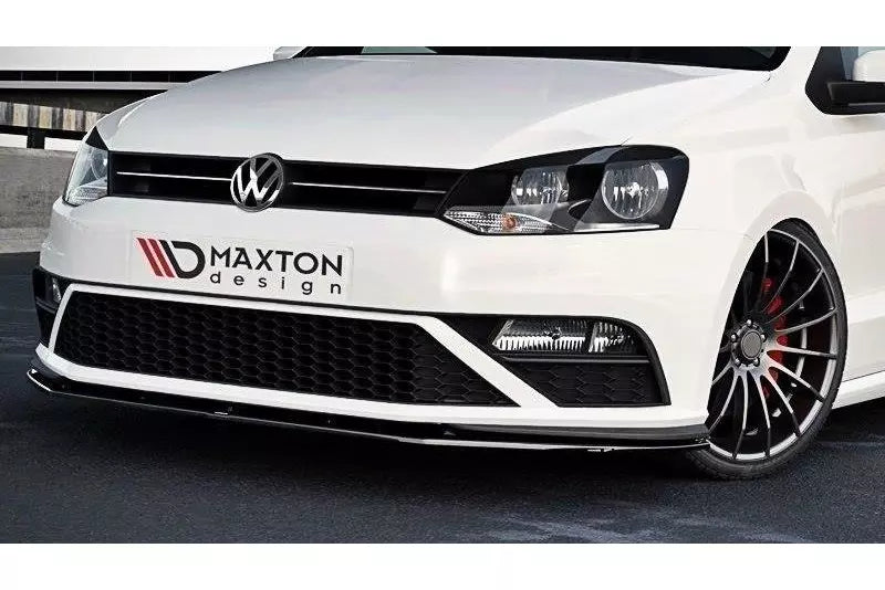 Maxton Design Frontlippe V.1 für VW Polo 5 GTI Facelift Hochglanz schwarz – Ansicht 1