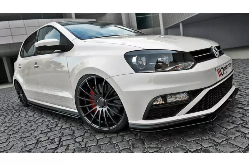 Maxton Design Frontlippe V.2 für VW Polo 5 GTI Facelift Hochglanz schwarz – Ansicht 1