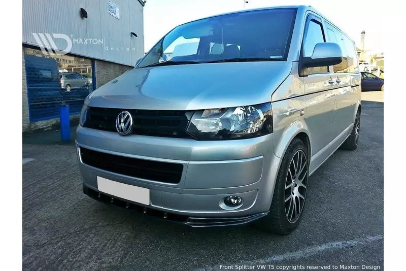 Maxton Design Frontlippe für VW T5 Facelift Hochglanz schwarz – Ansicht 1