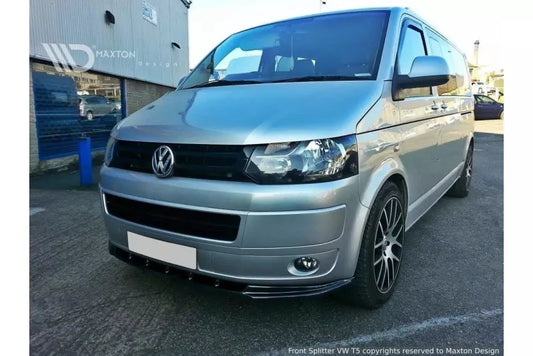 Maxton Design Frontlippe für VW T5 Facelift Hochglanz schwarz – Ansicht 1