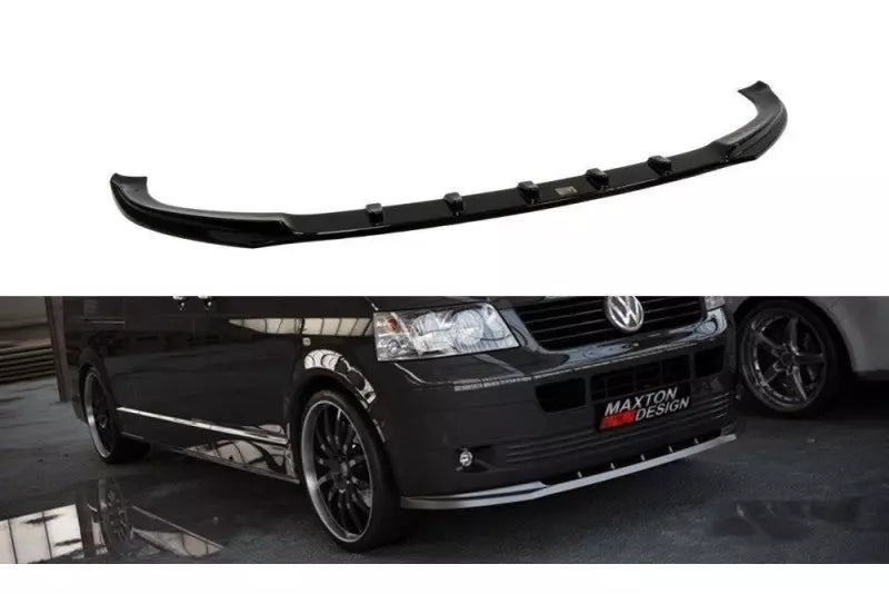 Maxton Design Frontlippe V.1 für VW T5 vor Facelift Hochglanz schwarz – Ansicht 1