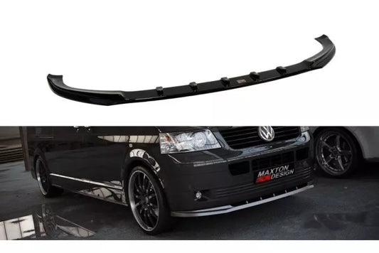 Maxton Design Frontlippe V.1 für VW T5 vor Facelift Hochglanz schwarz – Ansicht 1