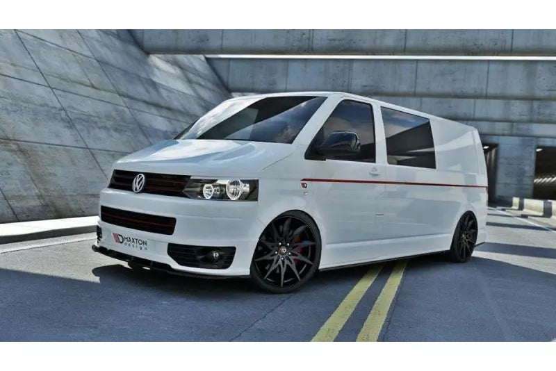 Maxton Design Frontlippe für VW T5 SportLine Hochglanz schwarz – Ansicht 1